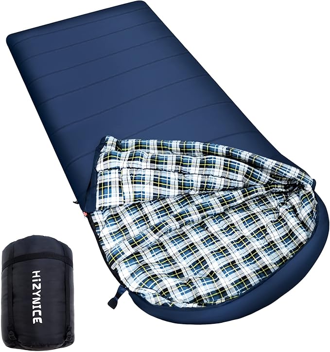 0 Degree Sleeping Bag 100% Cotton Flannel XXL by HiZYNICE