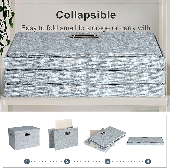 Large 17" 36 Quart Collapsible Stackable Storage Bins - Image 4