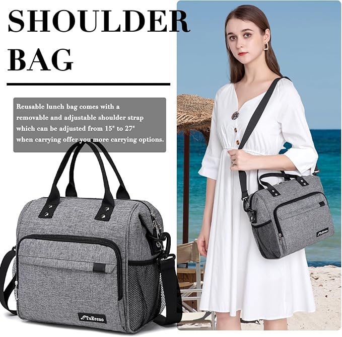 TuErCao Insulated Lunch Bag Soft Cooler Bag - Image 5