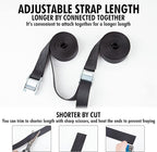 Cartman 1" x 12' Lashing Straps Cargo Tie-Down Strap Up to 600lbs, 16pk in - Image 5