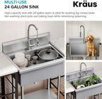 KRAUS Standart Pro 32 Inch 18-Gauge Stainless Steel Scullery Sink, 24 Gallon - Image 7
