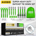 AUGO Heavy Duty Ratchet Straps & Soft Loops – Pack of 4 Extra Strong 1.5” by - Image 4