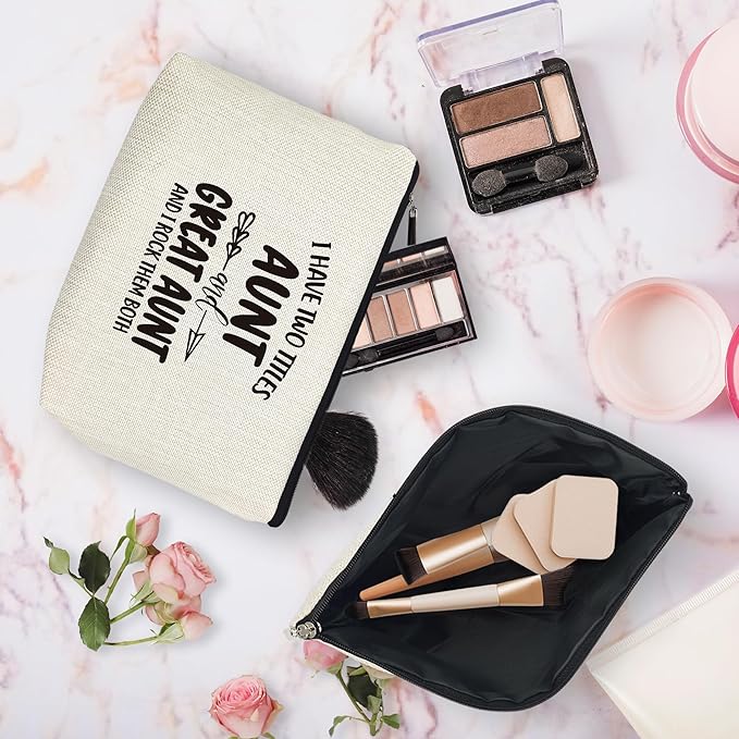 huester Great Aunt Gifts Makeup Bag, Mothers Day Gifts for Great Aunt Make Up Bag, Great Auntie Gifts, Aunt and Great Aunt Cosmetic Bag Travel Makeup Make Up Pouch Gifts for Aunt Great Auntie Purse