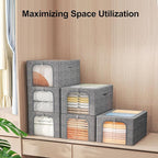 GoMaihe Clothes Storage Bins Metal Frame: 3-Pack Compact Stackable Closet - Image 4