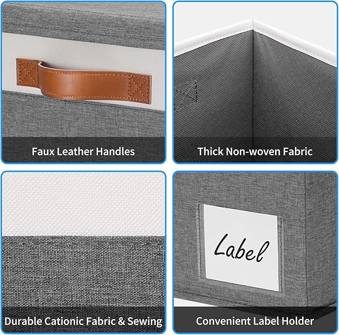 GhvyenntteS 6 Pack Fabric Storage Bins - Image 4