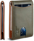 SERMAN BRANDS RFID Blocking Slim Bifold Genuine Leather Minimalist Front Pocket by SERMANBRANDS