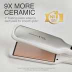 Remington Shine Therapy 2 inch Hair Straightener, Flat Iron Infused with Argan Oil & Keratin, Professional Ceramic Flat Iron for Less Frizz, Shiny & Smooth Hot Styling Tools (Pack of 2)
