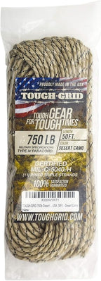 TOUGH-GRID 750 Paracord Rope Nylon Parachute Cord, Made in USA Survival Kit - Image 3