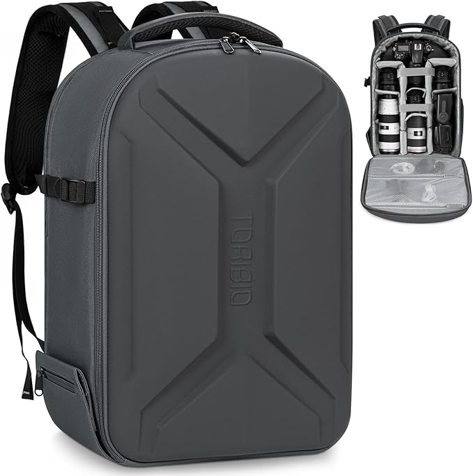 TORIBIO Camera Backpack, Hardshell DSLR Photography Camera Bag, Waterproof Hard by TORIBIO