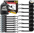 XSTRAP STANDARD Ratchet Tie Down Straps 8PK 1'' x 10 ft - 900 LB Break Strength by XSTRAPSTANDARD