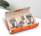MOZSLY Watch Roll Travel Case 3 Slots Portable Watches Box Organizer Storage - Image 4