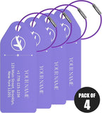 4 PCS Personalized Metal Luggage Tag – Personalized Engraved Suitcase Tag by Binphonesin