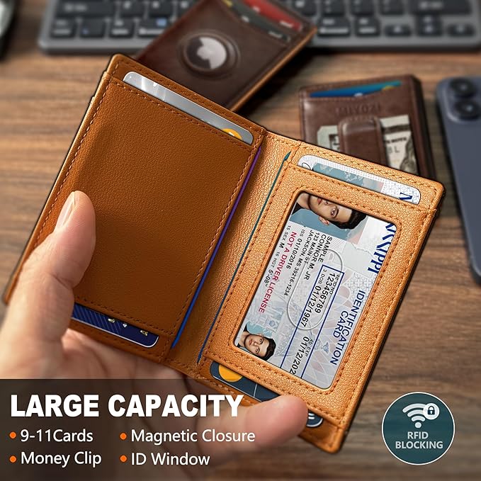 Airtag Wallet for Men- with Money Clip Gift Boxed, Magnetic Closure Slim - Image 2