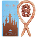 Disney & Kitsch Satin Heatless Curlers Set – Heatless Curls Overnight, with Comfortable No Heat Hair Curlers to Sleep In and 2 Satin Scrunchies for Frizz-Free & Non-Damage Styling - Princess Party