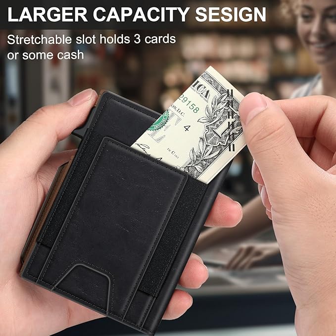 Wallet for Men Wallet with Slim Pop Up Card Holder 9-13 Cards, Bifold - Image 4