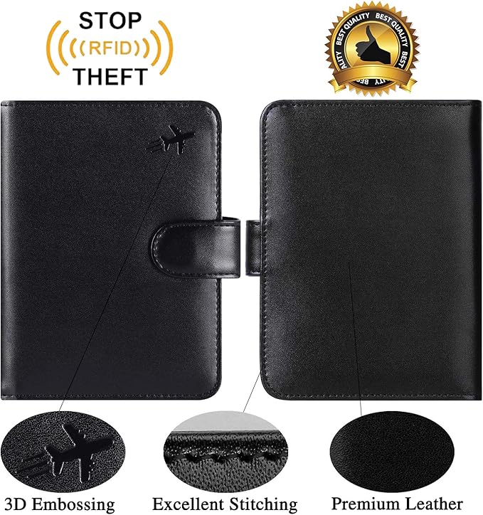Passport Holder Cover Wallet RFID Blocking Leather Card Case Travel Accessories - Image 2