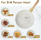 SENSARTE Nonstick Ceramic Frying Pan Skillet, 11 Inch Omelet Pan, Healthy Non - Image 7