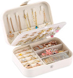 Travel Jewelry Box, PU leather Small Jewelry Organizer by XZUZ