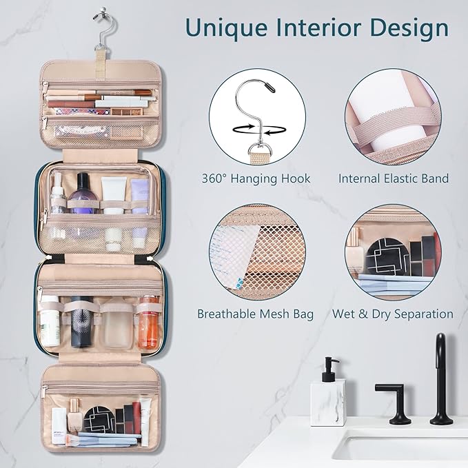 Wedama Toiletry Bag for Women, Hanging Travel Toiletry Bag - Image 5
