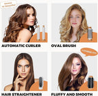 6 in ONE Blow Dryer Brush Ionic Hair Dryer Brush for Women, Hot Air Brush Hair Styling Tools 100-120V, Air Curling Iron Round Brush Blow Dryer 800W