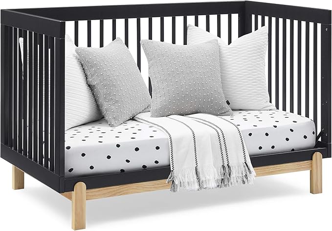 Delta Children Poppy 4-in-1 Convertible Crib, Midnight Grey/Natural - Image 10