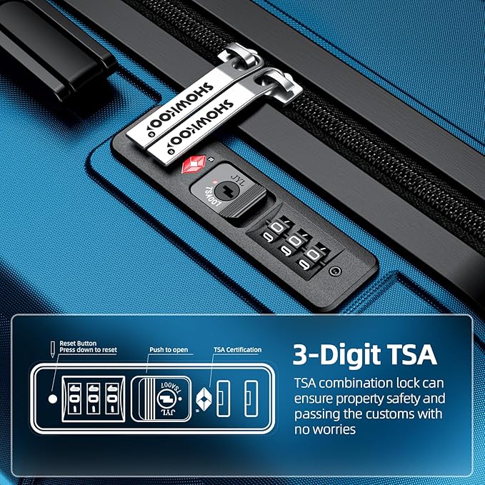 SHOWKOO Luggage Sets Expandable PC+ABS Durable Suitcase Sets Double Wheels TSA - Image 4