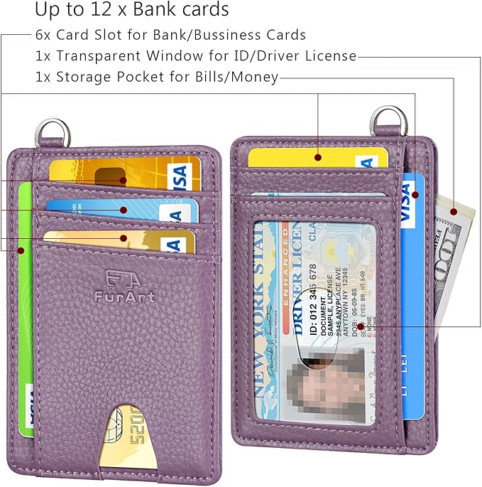 FurArt Slim Minimalist Wallet, Front Pocket Wallets, RFID Blocking, Credit Card - Image 6