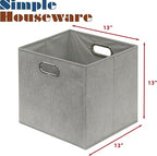 SIMPLE HOUSEWARE 13-Inch Collapsible Fabric Cube Storage Bin - Image 6