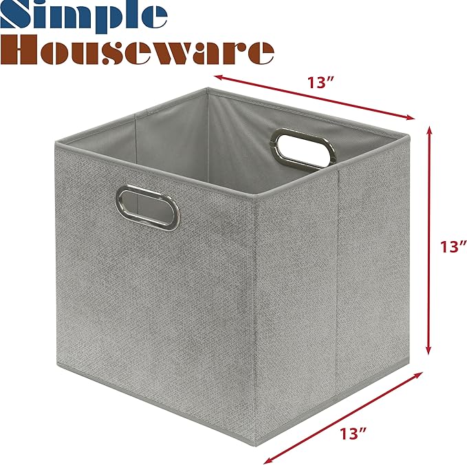 SIMPLE HOUSEWARE 13-Inch Collapsible Fabric Cube Storage Bin - Image 6