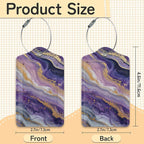 3 Pack PU Leahter Abstract Marble Liquild Luggage Tag - Image 3