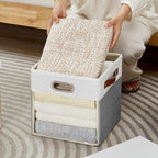 Fabric Storage Cubes with Clear Windows and Lids, Decorative Storage Boxes - Image 5