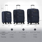 Merax Softside Luggage Set Softshell Lightweight 3 Piece Spinner Suitcase 22" - Image 7