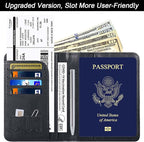 Passport Holder Cover Wallet Travel Essentials Leather Rfid Blocking Case - Image 2