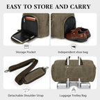 Waxed Canvas Garment Bags for Travel, Convertible Carry On Garment Duffel Bag - Image 5