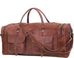 Leather Duffle Bag for Men Luggage Handmade Travel Bag Carry On Luggage - Image 6