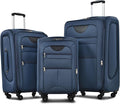 Merax Softside Luggage Set Softshell Lightweight 3 Piece Spinner Suitcase 22" by Merax