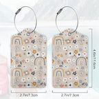 2Pcs Luggage Tag for Suitcase Boho Flowers Rainbow Cute Suitcase Tag - Image 2