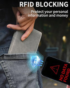 Mens Wallet Bifold Genuine Leather RFID Blocking Wallet - Image 4