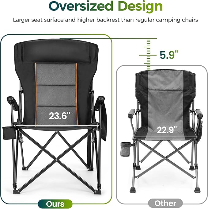 ALPHA CAMP Oversized Folding Camping Chairs - Image 8