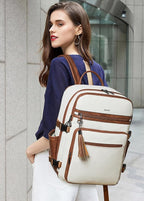 Shrrie Laptop Backpack for Women, Vegan Leather Backpack Work Computer - Image 2