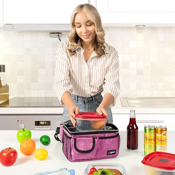 opux Lunch Bag Women Insulated, Adult Lunch Box Cooler, Lunch Box - Image 4