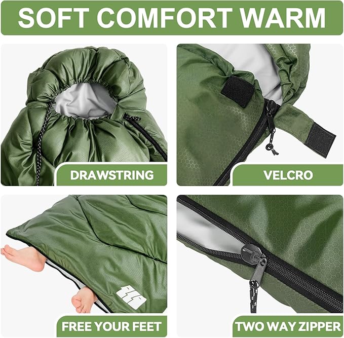 Sleeping Bags for Adults Cold Weather, Waterproof, Lightweight Camping Sleeping - Image 6