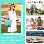 Preppy Lunch Box for Women Aesthetic Insulated Lunch Bag for Young Ladies Female - Image 6
