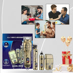 Soonsell Men's Professional Hair Clippers & Trimmer Set with T-Blade, Nose Trimmer, Foil Shaver and LCD Display Display(Bronze