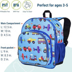 Wildkin 12-inch Kids Backpack – Padded, Adjustable, and Trucks - Image 4