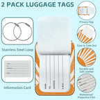 Orange Sun Print Boho Luggage Tag - Image 2