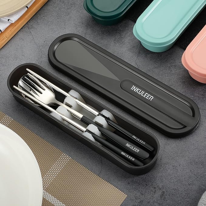 Travel cutlery set, 18/8 stainless steel cutlery, Reusable utensils set - Image 2