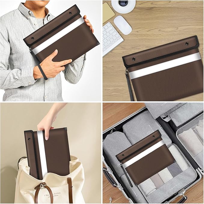 Fireproof Document Bag, 5200℉ Insulated Fire Proof Money Bag - Image 7