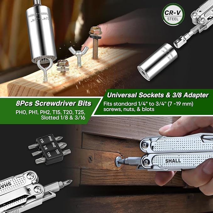 SHALL Multi Tool, 18-in-1 Multitool Pliers, Stainless Steel Multi-tool Pocket - Image 4