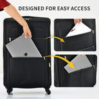 Merax Softside Luggage Set Softshell Lightweight 3 Piece Spinner Suitcase 22" - Image 8